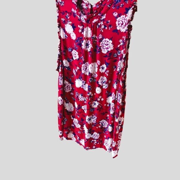 TORRID New Plus Size Pink Floral Mock Neck Ruffle Tank Top 4X - Picture 6 of 16